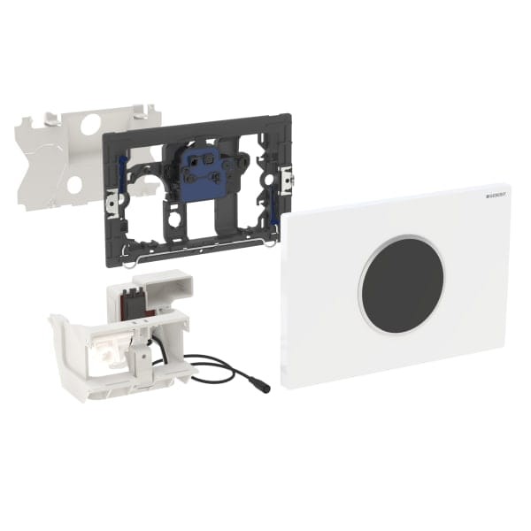 Geberit części zamienne do Sigma10 z elektronicznym uruchamianiem spłukiwania, zasilanie sieciowe, spłukiwanie dwudzielne,  automatyczny / bezdotykowy, z zabezpieczeniem