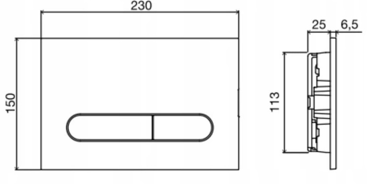 94183003 KOŁO SLIM2 przycisk uruchamiający SLIM Chrom mat do s[płuczek 99640 , 99235 , 99236 , 99237