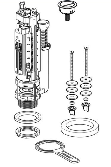 282.352.21.1 Zawór sustowy typ290, d50, spłukiwanie dwudzielne ( Aplauz, Impuls, Nova Top )-101497
