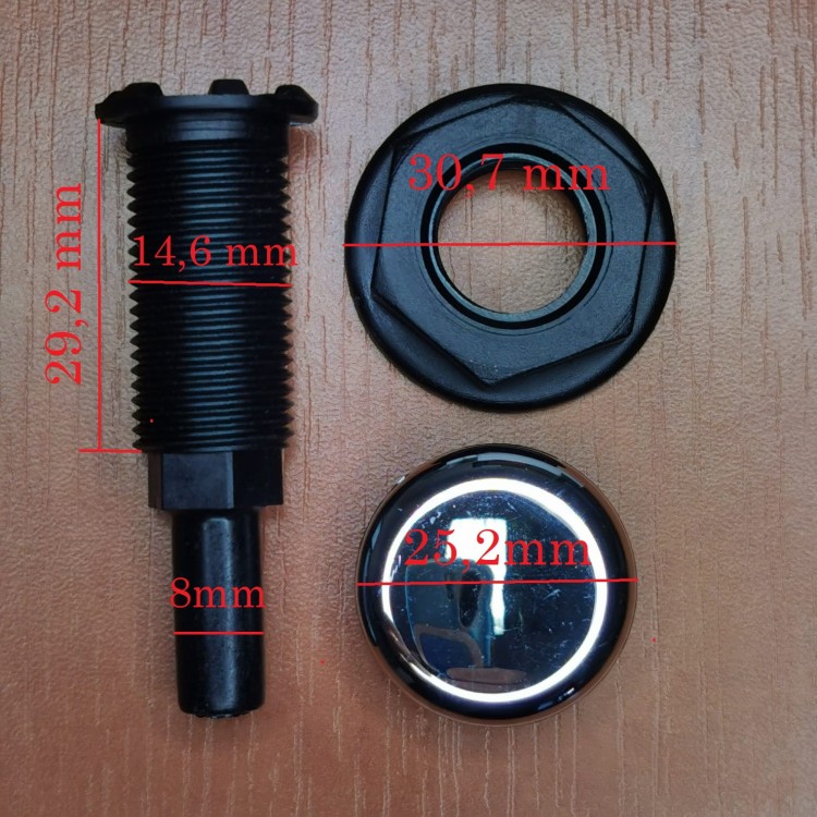 Dysza powietrzna (korpus + nakrętka + nakładka ) Chrom-101861