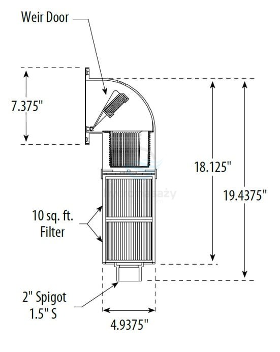 Warerway skimerofiltr - otwór montażowy 135*140 mm komplet bez nakładki i ramki montażowej- powystawowy 510-1650T-101870