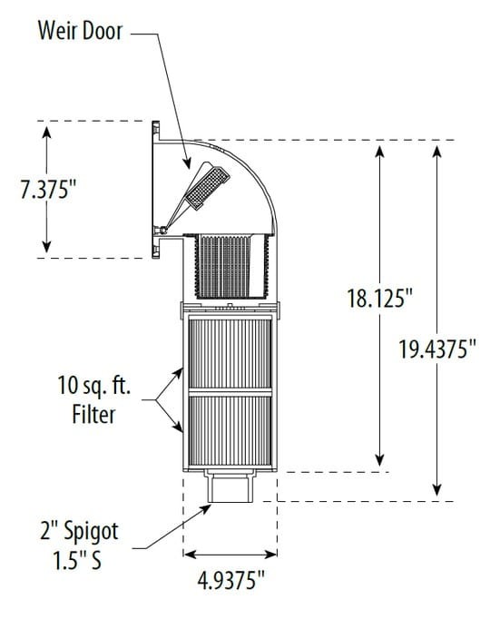 Warerway skimerofiltr - otwór montażowy 135*140 mm komplet bez nakładki- powystawowy 510-1650T-101872