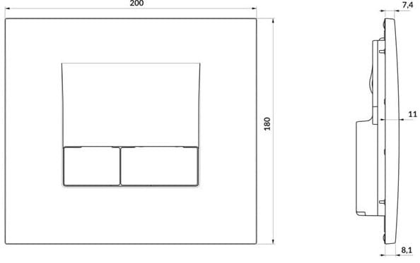 K97-493 Cersanit przycisk BASE SMART Chrom Połysk-102023