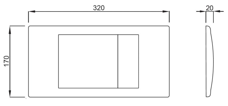 SCHWAB Przycisk spłukujący dwudzielny RIVA DUO Biały 227179-102153