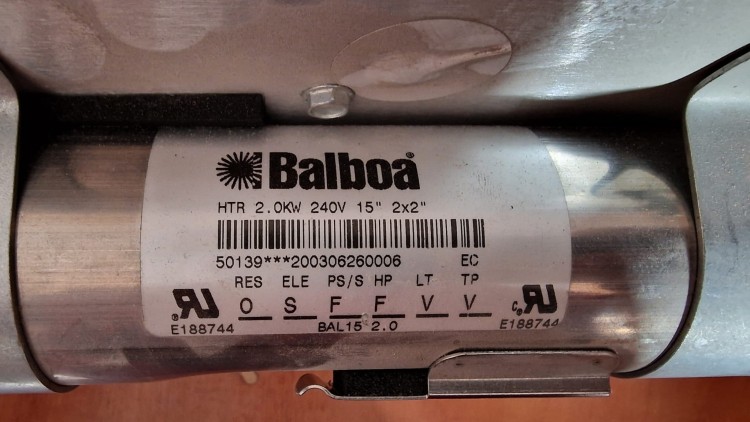 Balboa Modół 54136-02 ( elektronika+grzałka 2kW+czujnik przepływu) pompa wody 2-bieg, światło, ozonator-z nakrętkami montażowymi-102232