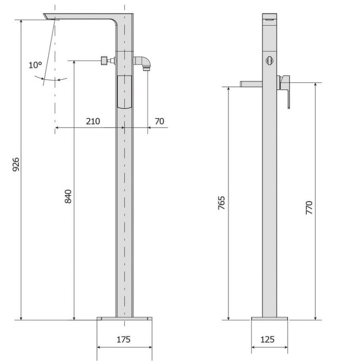 Roca Bateria LINEO wannowa wolnostojąca PD6000081-102309