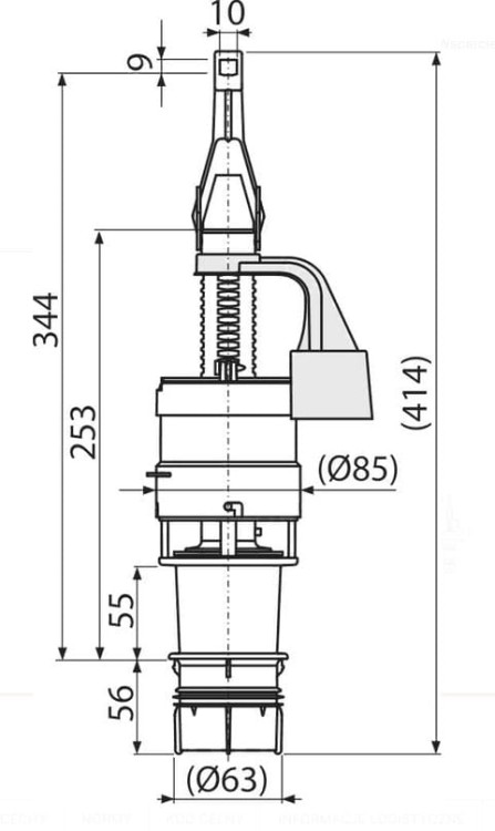 Zawór spustowy Ecology do systemów podtynkowych A100, A101, A102-102718