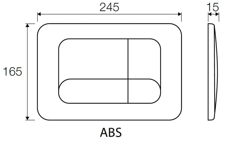 VS0870537 Przycisk mechaniczny podwójny WC Valsir Winner 245*165 mm (ABS) Kolor Chrom Mat-102921