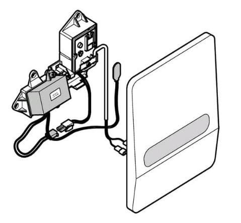 240.841.00.1 Geberit Zestaw adaptacyjny podczerwieni z płytką przykrywającą, do zaworu spłukującego do pisuarów, elektroniczny, Highline-102922