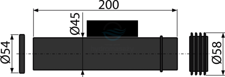 M901 Rura zasialjąca z uszczelkami 45*58*25 mm-103016