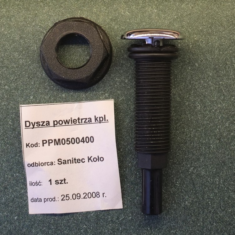 PPM0500400 Dysza powietrzna z zaworkiem zwrotnym do hydromasażu firmy Koło - korpus + nakrętka + nakładka Chrom