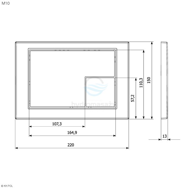 KK-POL Przycisk M10 Chrom Mat 350/PPS/107-00-00-103121