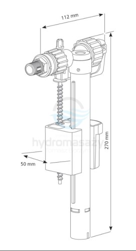10009907 Siamp Zawór napełniający do stelaża  COMPACT 95L-1/2" z gwintem metalowym -103144