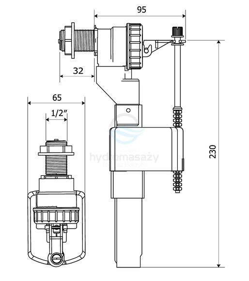 KK-POL ZN2 Zawór napełniający 3/8 ABS  350/ZN2/110-00-T0-101805