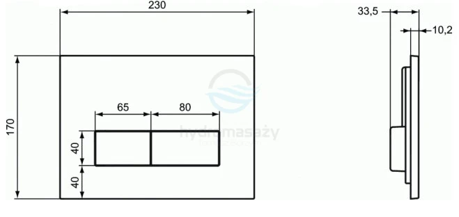 W3708AD Ideal Standard Przycisk do stelaża podtynkowego W370567 / W370767 Chrom Mat-103206
