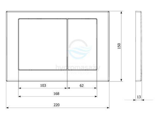 K97-366 Cersanit Enter / KK-POL M5 Przycisk Chrom połysk